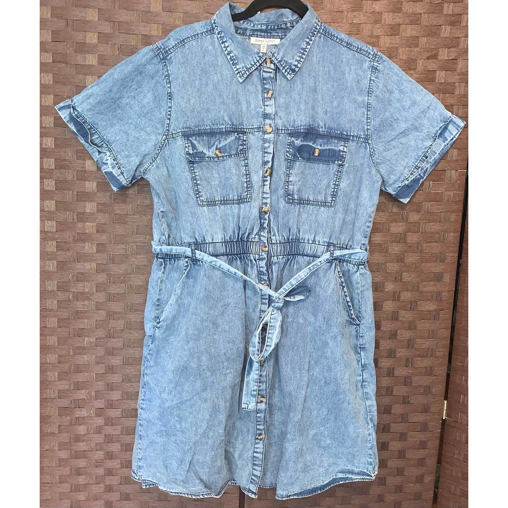 Jean Mini Dress With Pockets- Size 1X